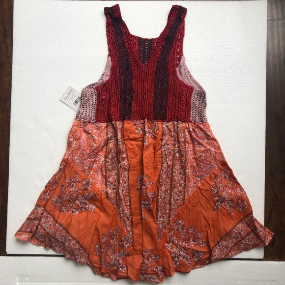 Free People Katies Crochet Top Fit Flare Mini Dres - Picture 3 of 7